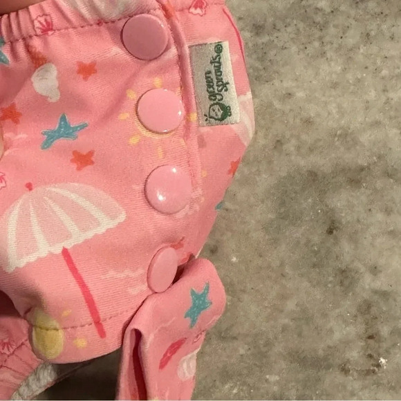 i play by Green Sprouts Two Piece Tankini w/ Snap Reusable Swim Diaper Size 12M - Picture 5 of 7